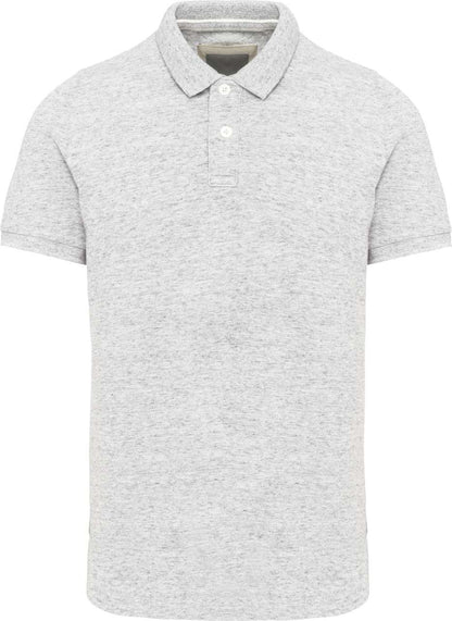 MEN'S VINTAGE SHORT SLEEVE POLO SHIRT - Ash Heather - colorimageurl
