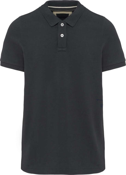 MEN'S VINTAGE SHORT SLEEVE POLO SHIRT - Vintage Charcoal - colorimageurl