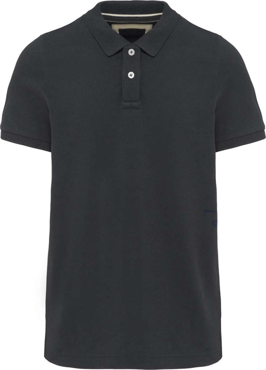 MEN'S VINTAGE SHORT SLEEVE POLO SHIRT - Vintage Charcoal - colorimageurl