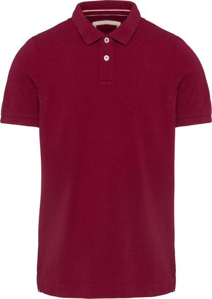 MEN'S VINTAGE SHORT SLEEVE POLO SHIRT - Vintage Dark Red - colorimageurl