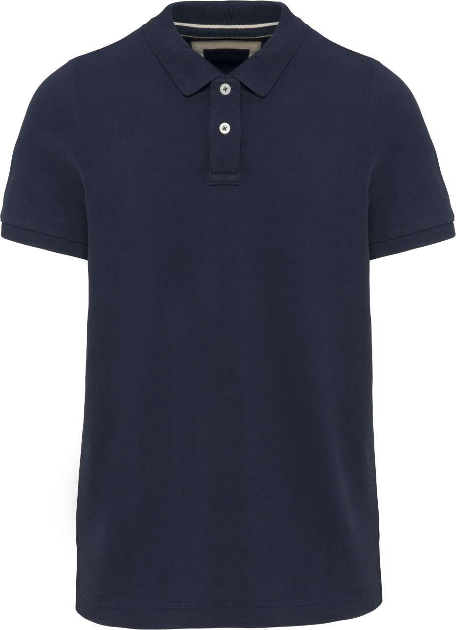 MEN'S VINTAGE SHORT SLEEVE POLO SHIRT - Vintage Navy - colorimageurl