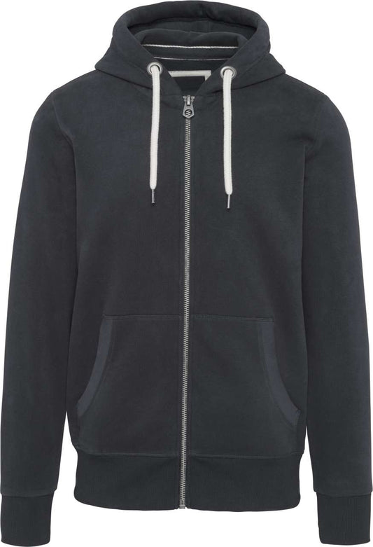 MEN’S VINTAGE ZIPPED HOODED SWEATSHIRT - Vintage Charcoal - colorimageurl