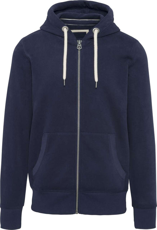 MEN’S VINTAGE ZIPPED HOODED SWEATSHIRT - Vintage Navy - colorimageurl