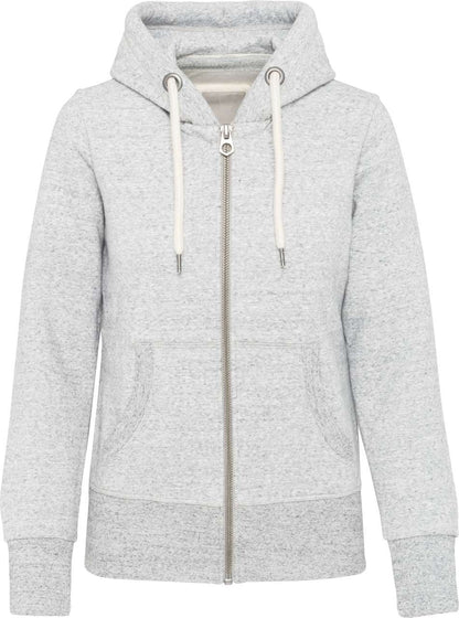 LADIES' VINTAGE ZIPPED HOODED SWEATSHIRT - Ash Heather - colorimageurl