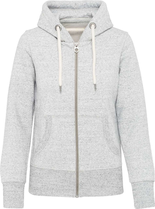 LADIES' VINTAGE ZIPPED HOODED SWEATSHIRT - Ash Heather - colorimageurl