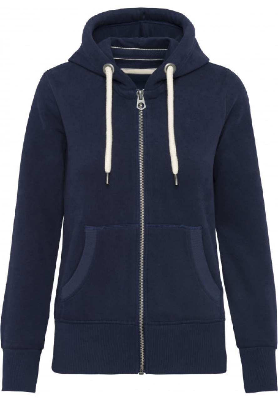 LADIES' VINTAGE ZIPPED HOODED SWEATSHIRT - Vintage Navy - colorimageurl