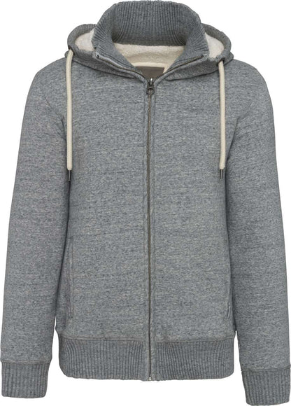 VINTAGE SHERPA-LINED FLEECE JACKET - Slub Grey Heather - colorimageurl