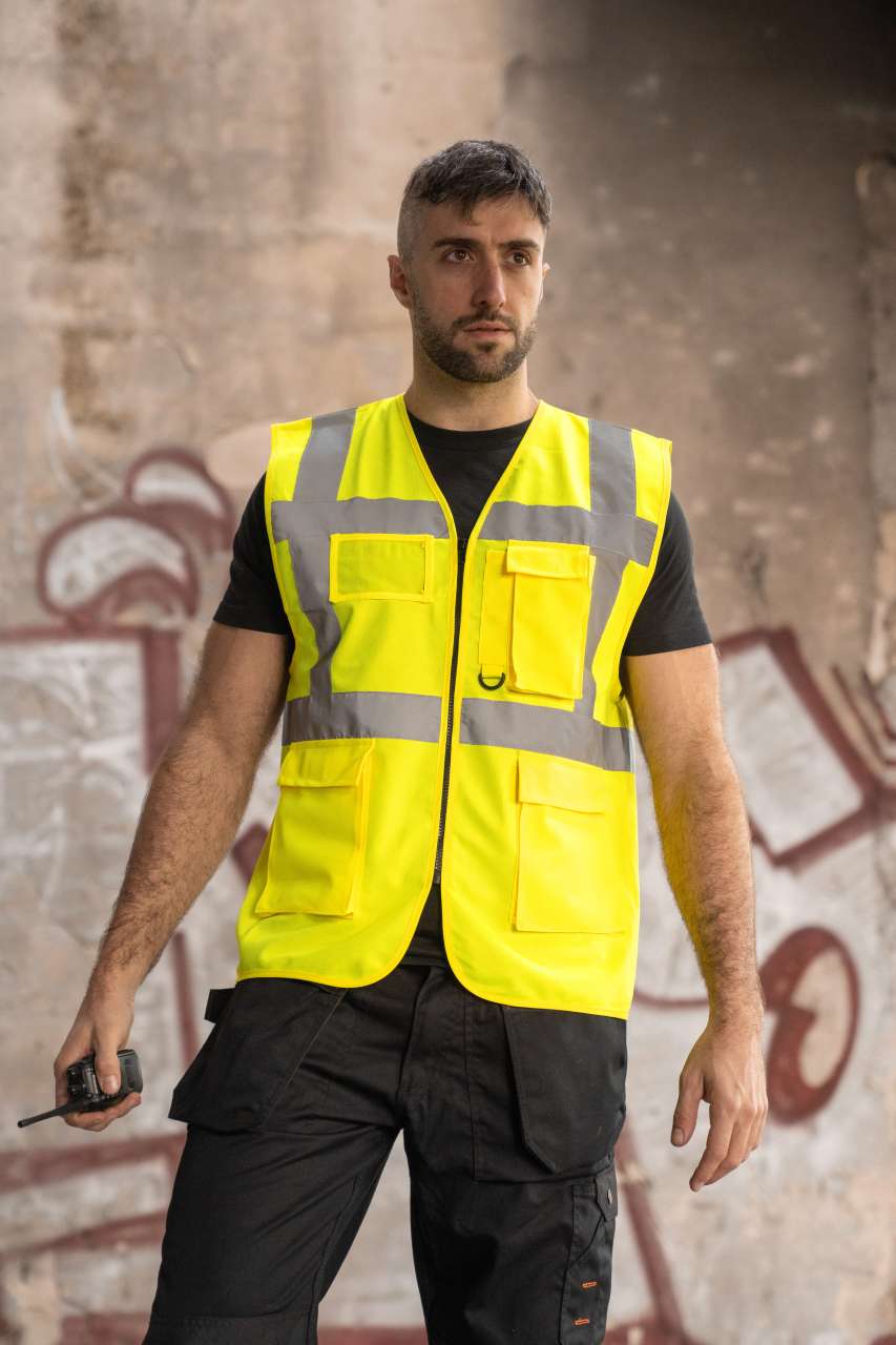 COMFORT EXECUTIVE SAFETY VEST "HAMBURG" - MULTIFUNCTIONAL WITH POCKETS - Red - modelimageurl