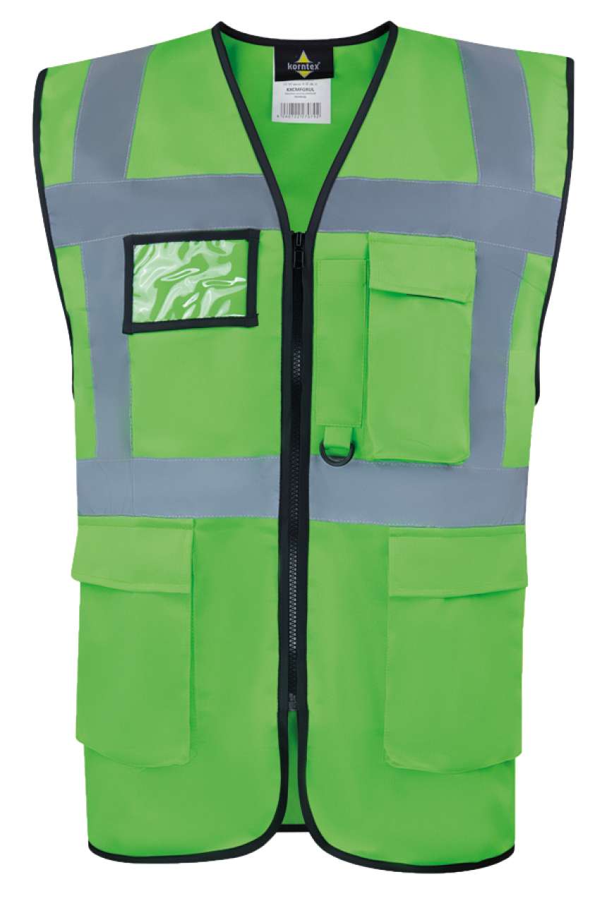 COMFORT EXECUTIVE SAFETY VEST "HAMBURG" - MULTIFUNCTIONAL WITH POCKETS - Green - colorimageurl