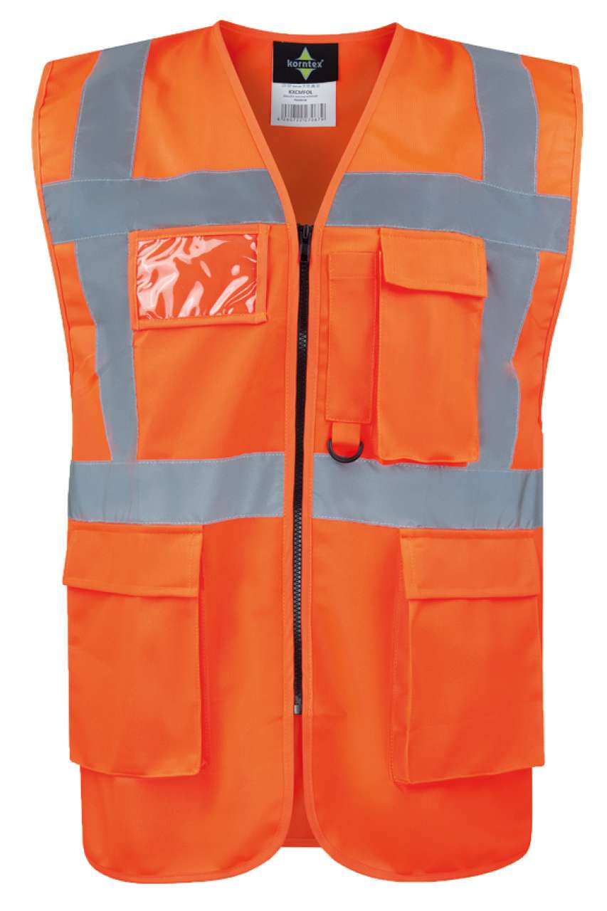 COMFORT EXECUTIVE SAFETY VEST "HAMBURG" - MULTIFUNCTIONAL WITH POCKETS - Orange - colorimageurl