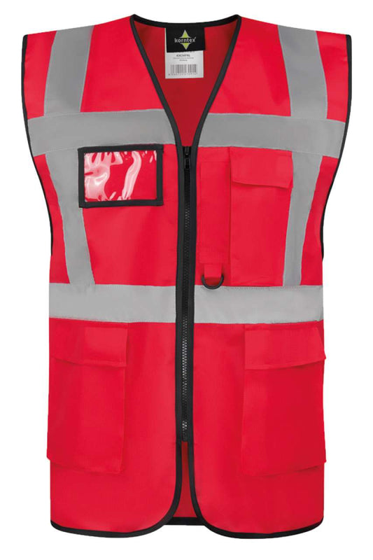 COMFORT EXECUTIVE SAFETY VEST "HAMBURG" - MULTIFUNCTIONAL WITH POCKETS - Red - colorimageurl