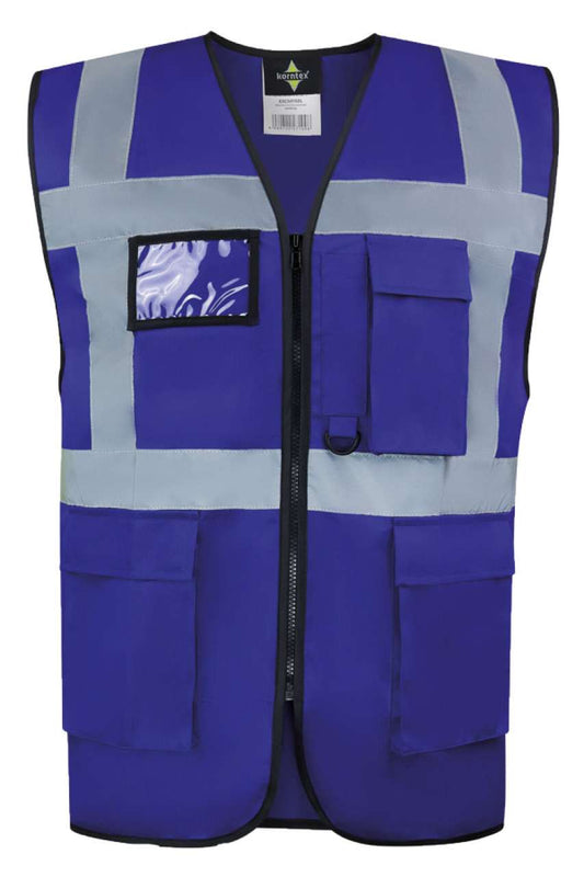 COMFORT EXECUTIVE SAFETY VEST "HAMBURG" - MULTIFUNCTIONAL WITH POCKETS - Royal Blue - colorimageurl