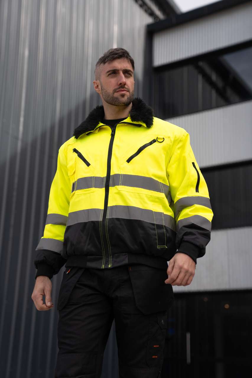 4-IN-1 PILOT JACKET - Hi-Vis Yellow/Navy - modelimageurl
