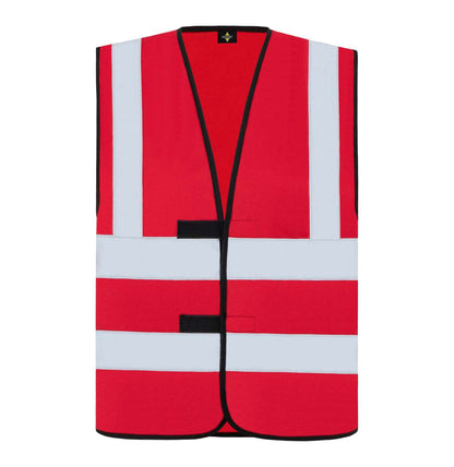SAFETY / FUNCTIONAL VEST "HANNOVER" - FOUR REFLECTIVE STRIPES - Red - colorimageurl