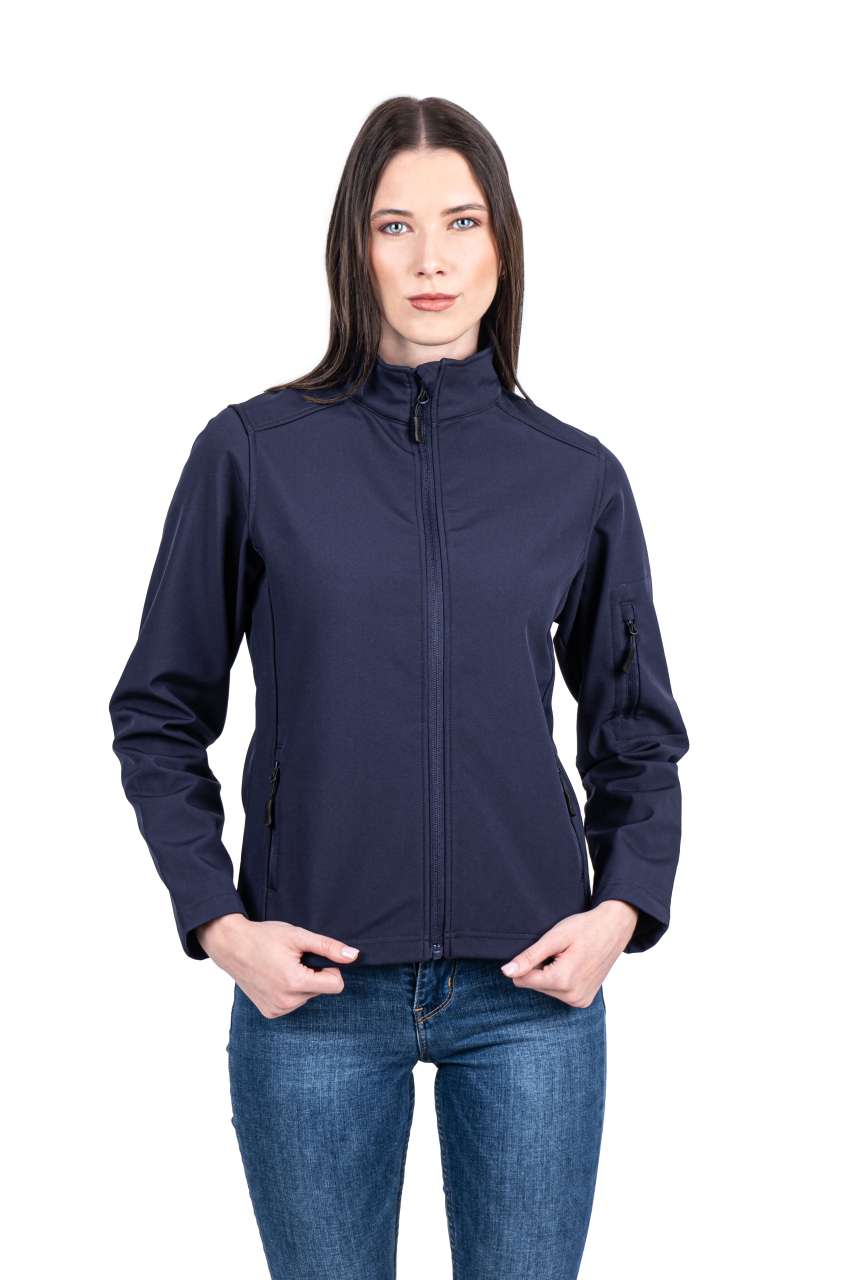 WOMEN’S 3-LAYER SOFTSHELL JACKET - Azure Blue - modelimageurl