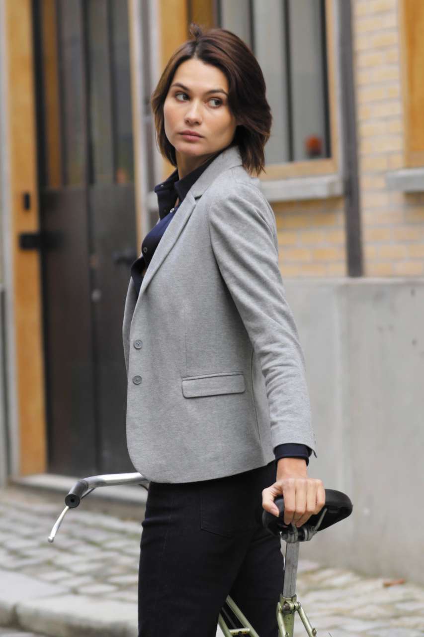 MARCEL WOMEN - PIQUÉ BLAZER - Gray Melanged - modelimageurl