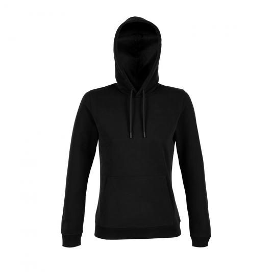 NICHOLAS WOMEN - FRENCH TERRY HOODED SWEATSHIRT - Deep Black - colorimageurl
