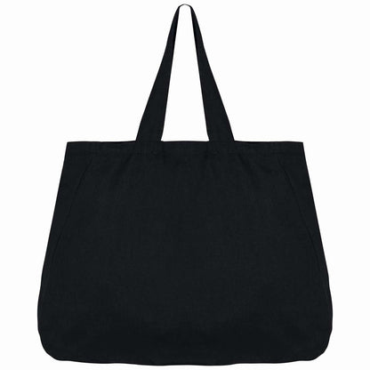 ECO-FRIENDLY LINEN SHOPPING BAG - Black - Main