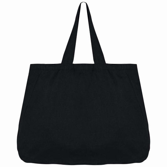 ECO-FRIENDLY LINEN SHOPPING BAG - Black - Main