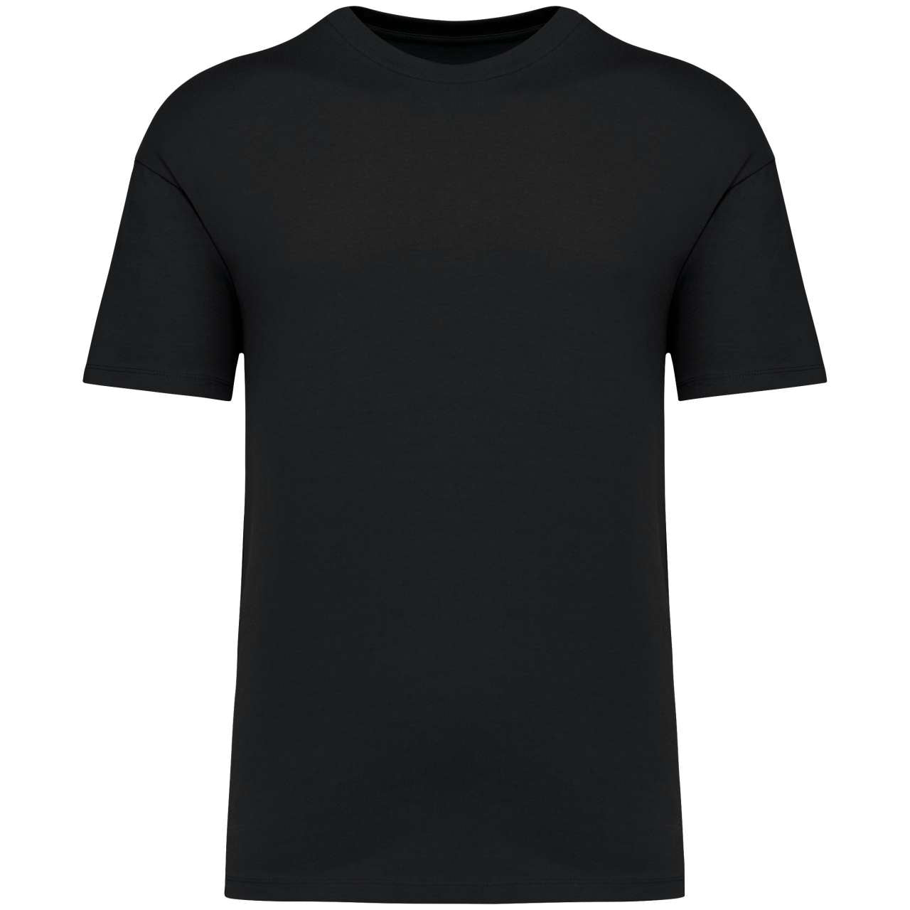 UNISEX SHOULDER LOOSE T-SHIRT - Black - colorimageurl