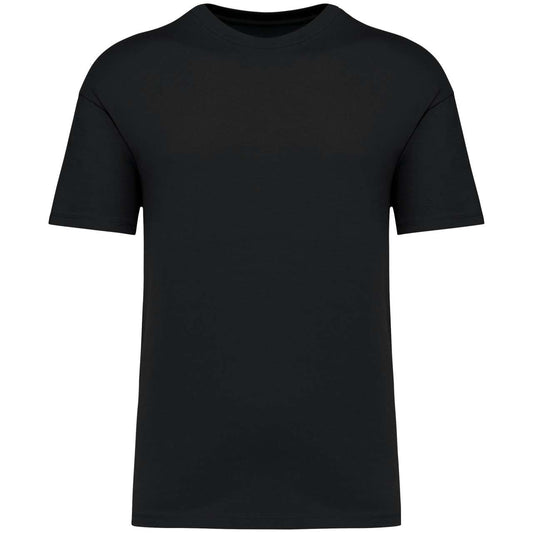 UNISEX SHOULDER LOOSE T-SHIRT - Black - colorimageurl