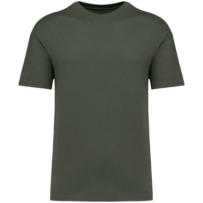 UNISEX SHOULDER LOOSE T-SHIRT - Organic Khaki - colorimageurl