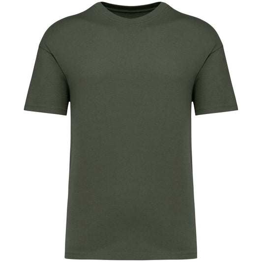 UNISEX SHOULDER LOOSE T-SHIRT - Organic Khaki - colorimageurl
