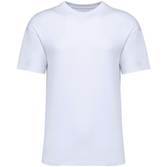 UNISEX SHOULDER LOOSE T-SHIRT - White - colorimageurl