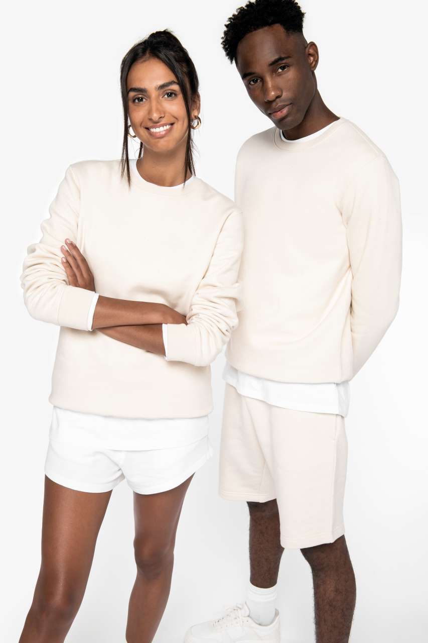 ECO-FRIENDLY UNISEX ROUND NECK SWEATSHIRT - Almond Green - modelimageurl