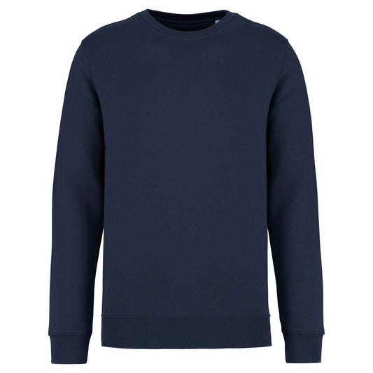 ECO-FRIENDLY UNISEX ROUND NECK SWEATSHIRT - Navy Blue - colorimageurl