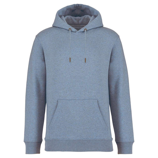 ECO-FRIENDLY UNISEX HOODED SWEATSHIRT - Cool Blue Heather - colorimageurl