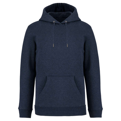 ECO-FRIENDLY UNISEX HOODED SWEATSHIRT - Navy Blue Heather - colorimageurl