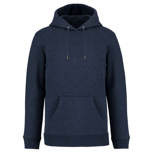 ECO-FRIENDLY UNISEX HOODED SWEATSHIRT - Navy Blue Heather - colorimageurl