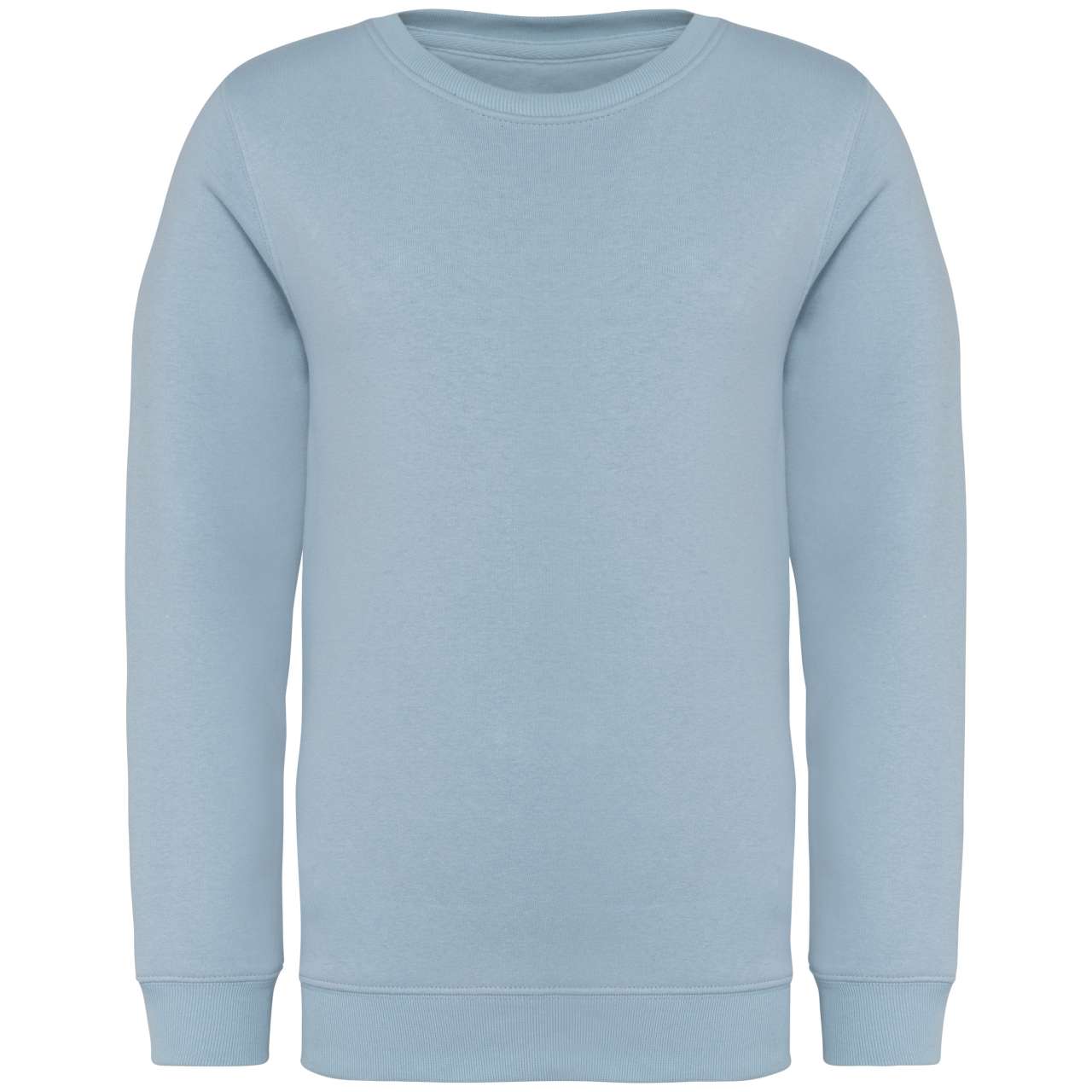 KIDS' ECO-FRIENDLY ROUND NECK SWEATSHIRT - Aquamarine - colorimageurl