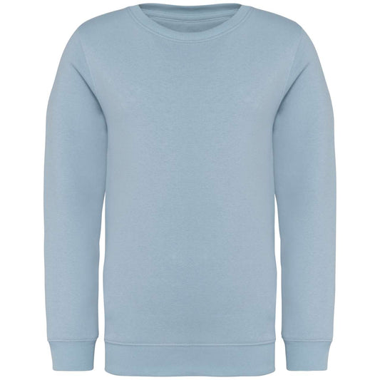 KIDS' ECO-FRIENDLY ROUND NECK SWEATSHIRT - Aquamarine - colorimageurl