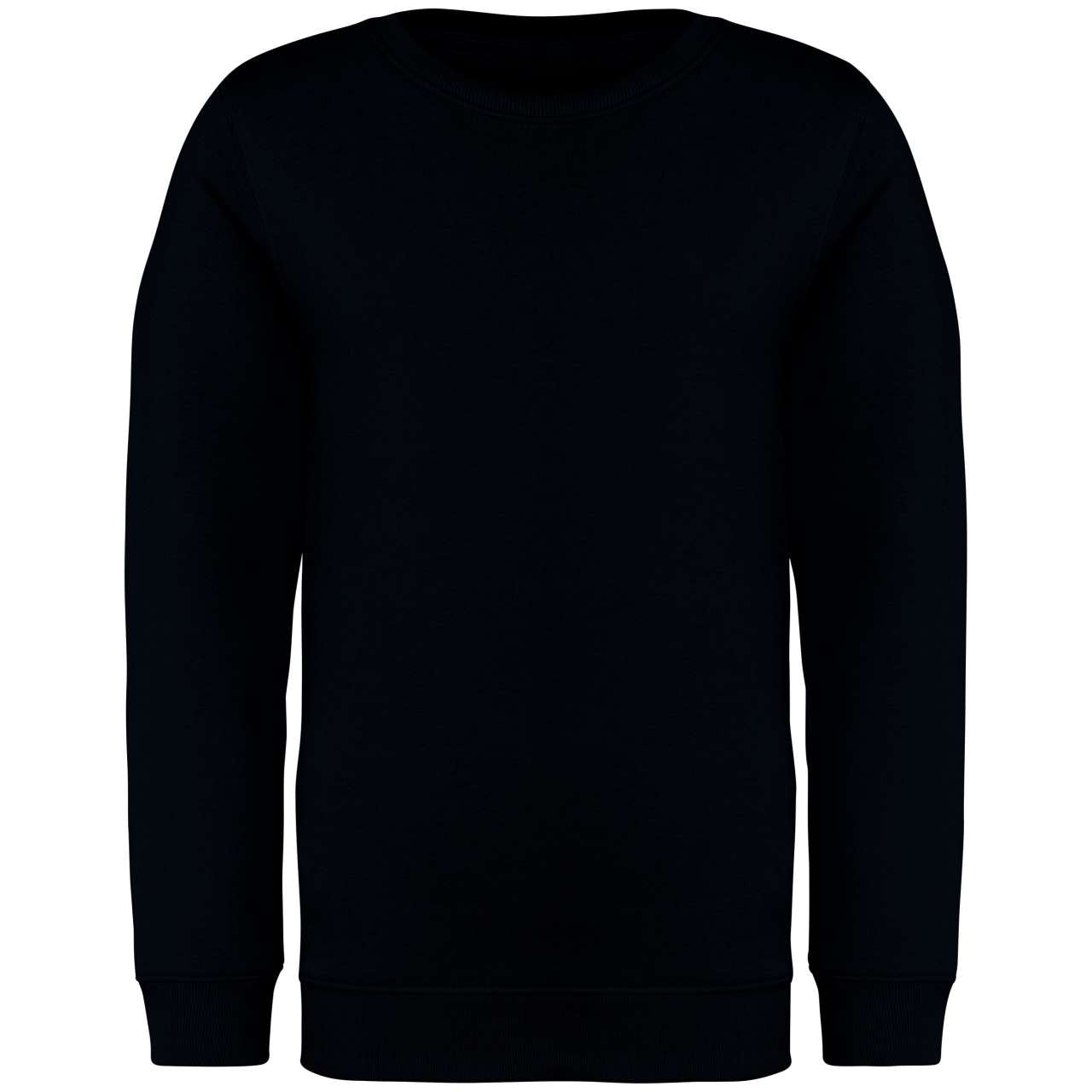 KIDS' ECO-FRIENDLY ROUND NECK SWEATSHIRT - Black - colorimageurl