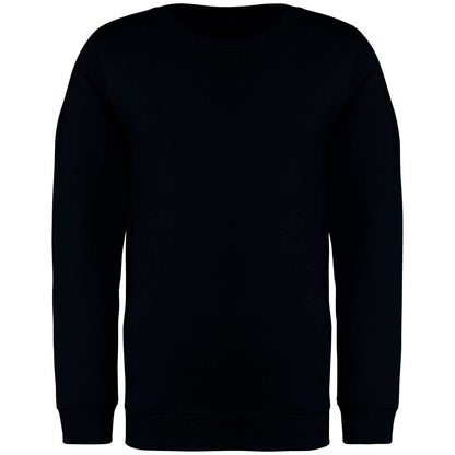 KIDS' ECO-FRIENDLY ROUND NECK SWEATSHIRT - Black - colorimageurl