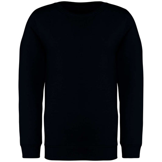 KIDS' ECO-FRIENDLY ROUND NECK SWEATSHIRT - Black - colorimageurl