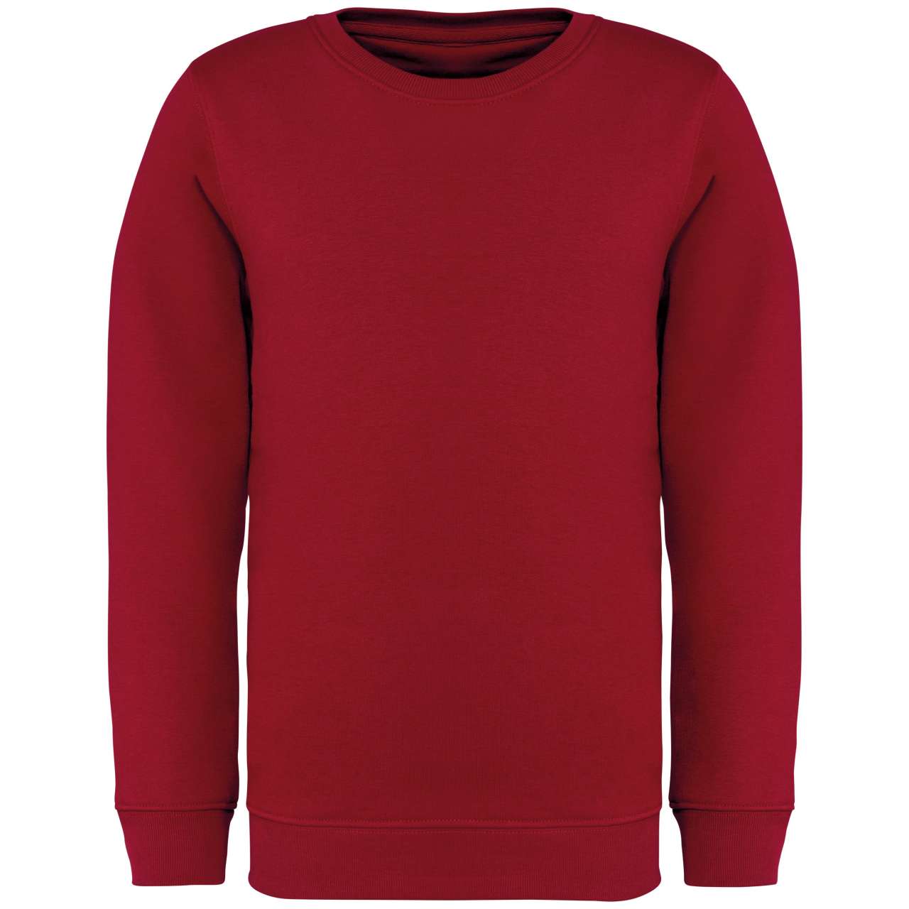 KIDS' ECO-FRIENDLY ROUND NECK SWEATSHIRT - Hibiscus Red - colorimageurl