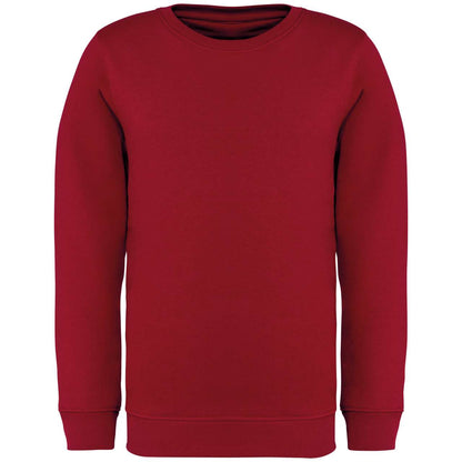 KIDS' ECO-FRIENDLY ROUND NECK SWEATSHIRT - Hibiscus Red - colorimageurl