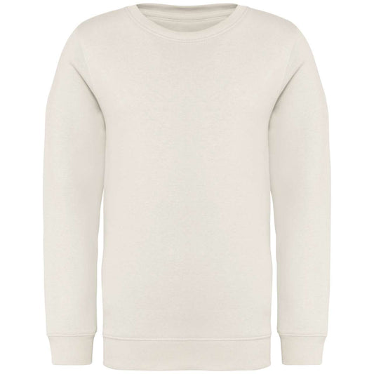 KIDS' ECO-FRIENDLY ROUND NECK SWEATSHIRT - Ivory - colorimageurl