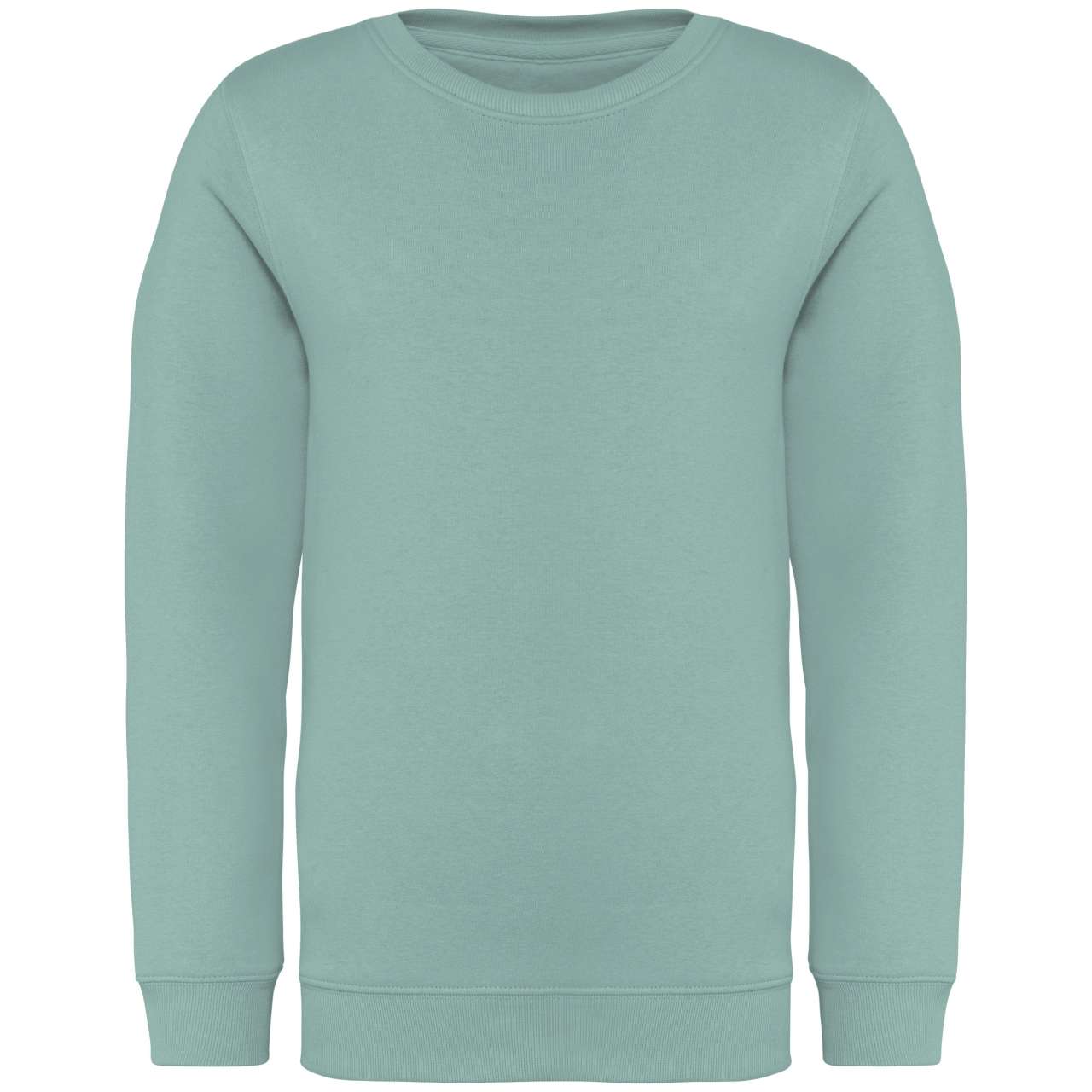 KIDS' ECO-FRIENDLY ROUND NECK SWEATSHIRT - Jade Green - colorimageurl