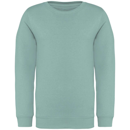 KIDS' ECO-FRIENDLY ROUND NECK SWEATSHIRT - Jade Green - colorimageurl