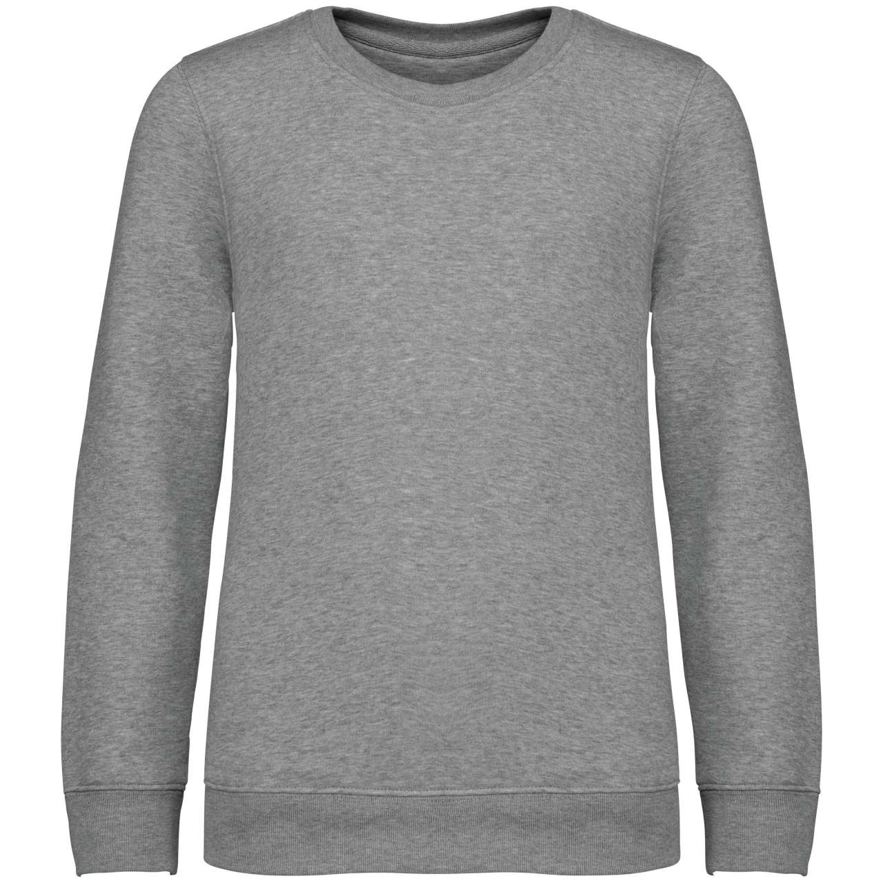 KIDS' ECO-FRIENDLY ROUND NECK SWEATSHIRT - Moon Grey Heather - colorimageurl