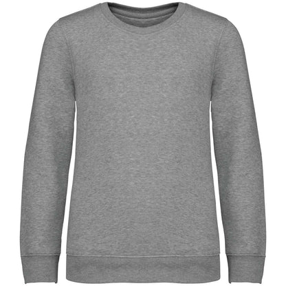 KIDS' ECO-FRIENDLY ROUND NECK SWEATSHIRT - Moon Grey Heather - colorimageurl