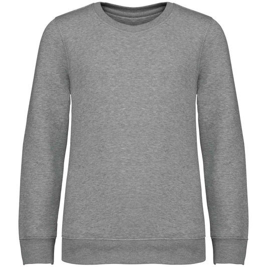KIDS' ECO-FRIENDLY ROUND NECK SWEATSHIRT - Moon Grey Heather - colorimageurl