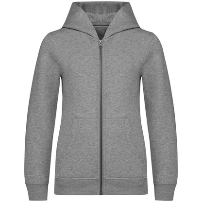 ECO-FRIENDLY KIDS’ FULL ZIP HOODED SWEATSHIRT - Moon Grey Heather - colorimageurl