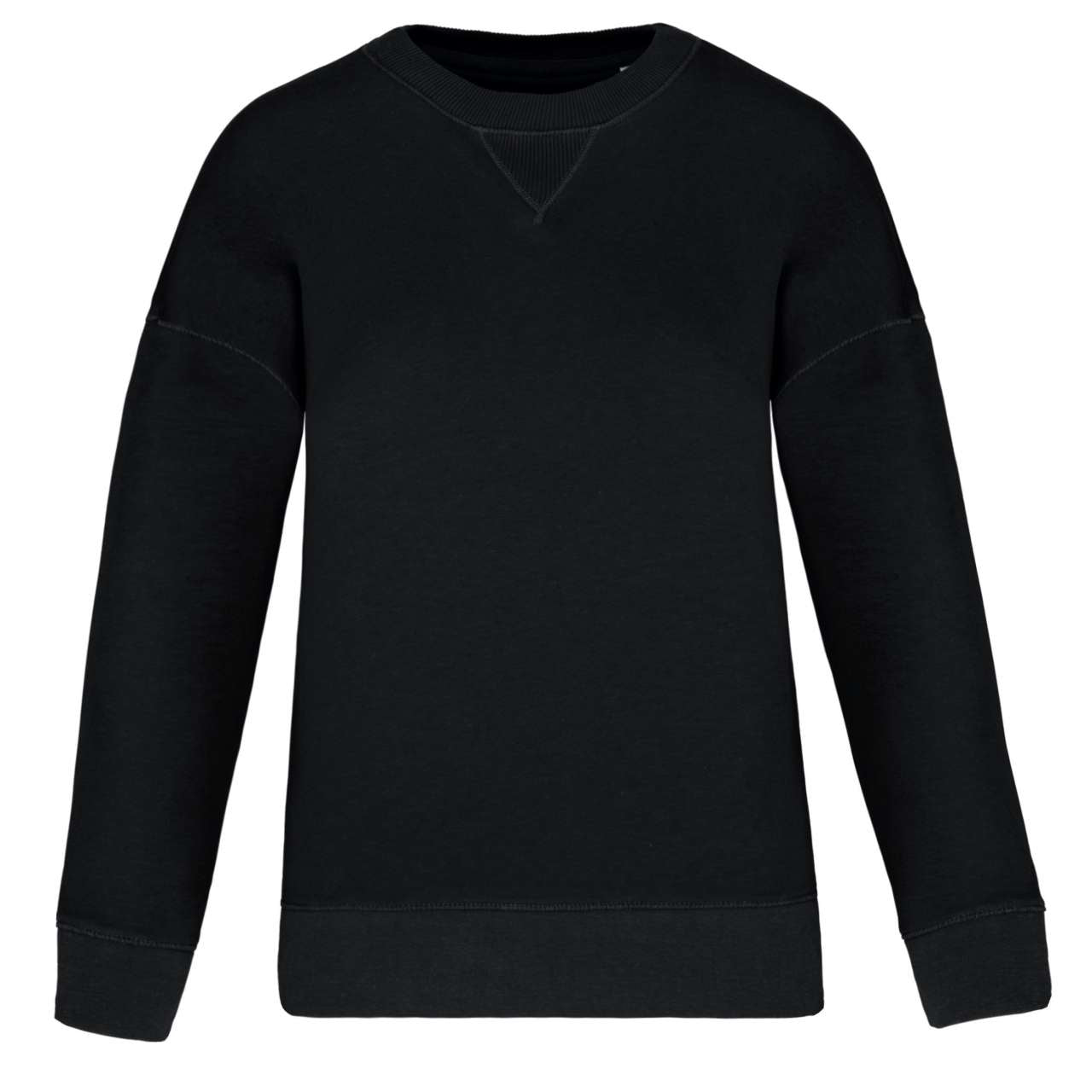 ECO-FRIENDLY LADIES’ DROP-SHOULDER SWEATSHIRT - Black - colorimageurl