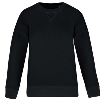 ECO-FRIENDLY LADIES’ DROP-SHOULDER SWEATSHIRT - Black - colorimageurl