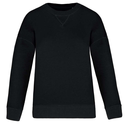 ECO-FRIENDLY LADIES’ DROP-SHOULDER SWEATSHIRT - Black - colorimageurl